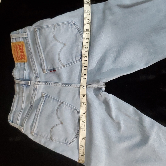 Levis Womens 721 High Rise Skinny Blue Stretch Denim Jeans Size 26 Light Wash - Picture 11 of 16